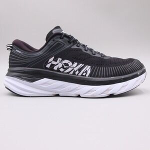 Hoka One One Bondi 7 Womens Size 9.5 US Black White Running Shoes 1110519 BWHT